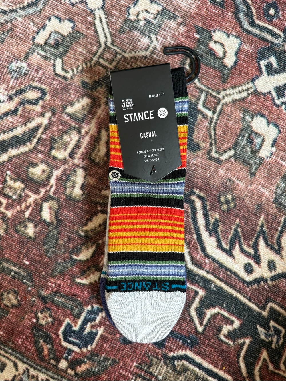 Stance 3 Pack Casual Striped Crew Socks - Multicolor